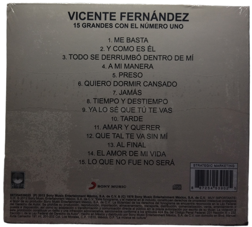 Vicente Fernandez - 15 Grandes Con El Numero 1