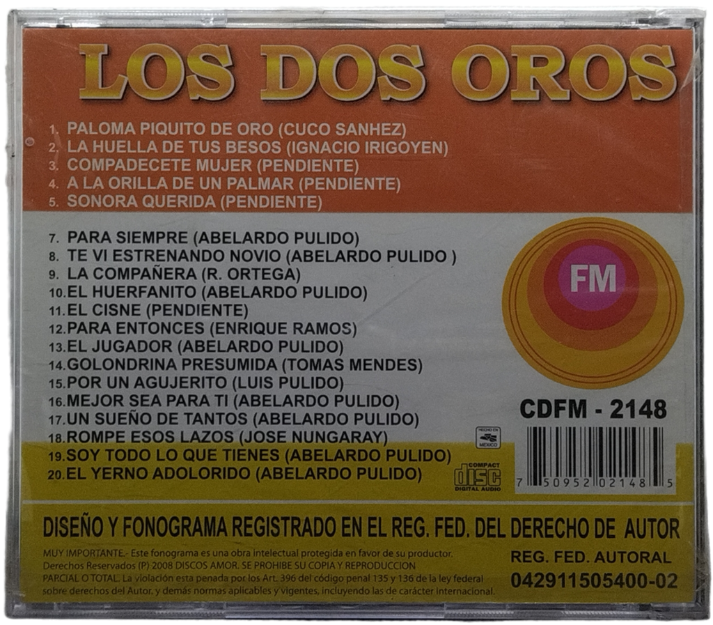 Los Dos Oros - Nuestros Primeros 20 Exitos