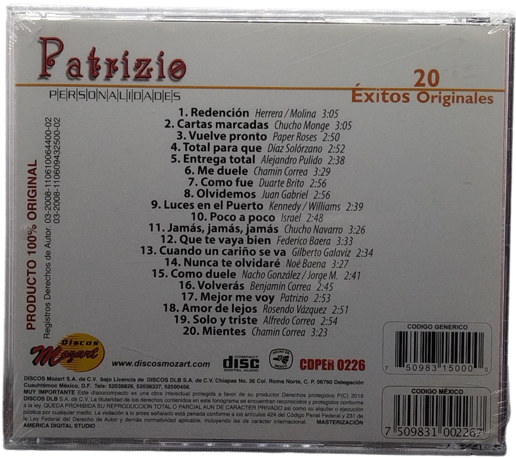Patrizio - Personalidades 20 Exitos