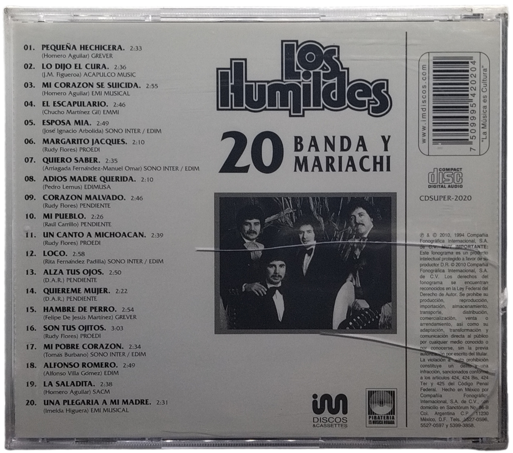 Los Humildes - 20 Banda Y Mariachi