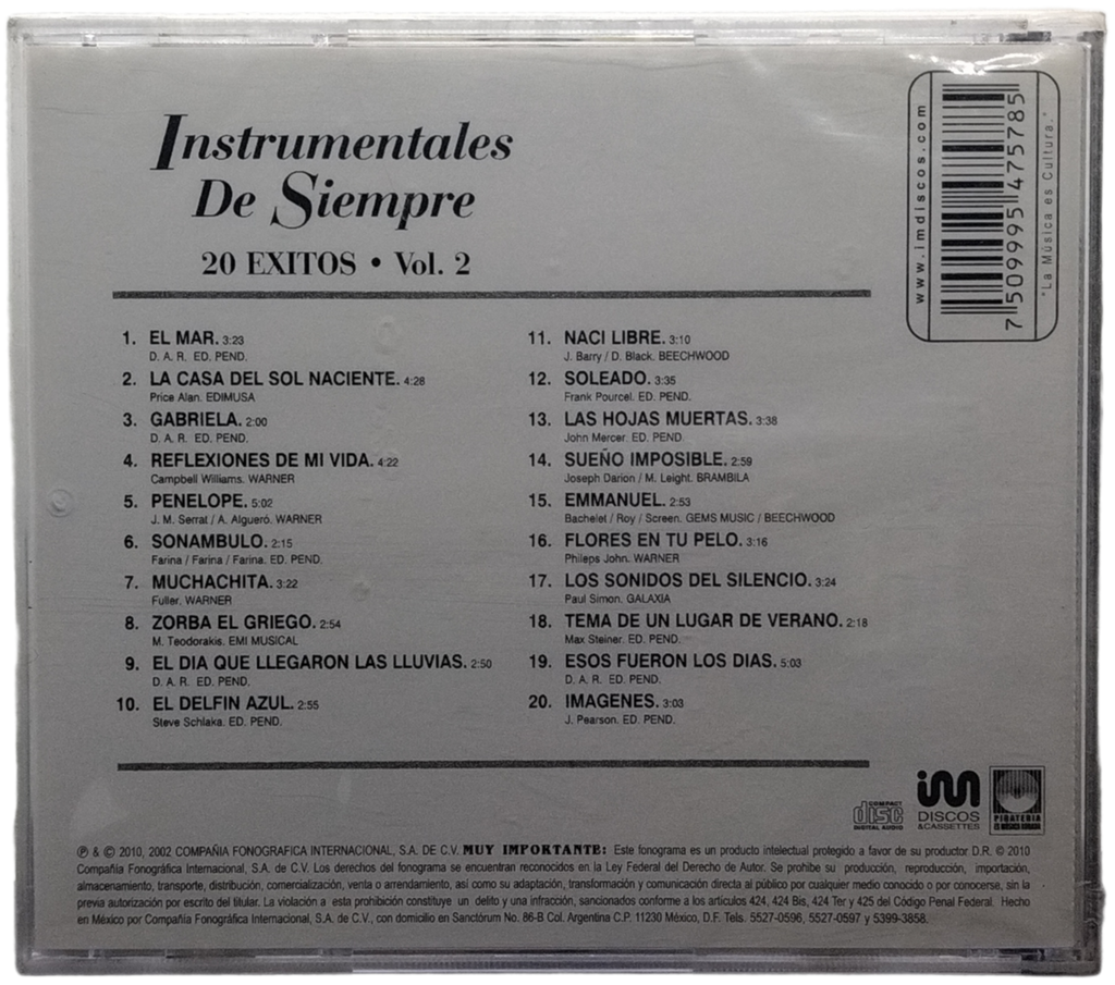 Varios - Instrumentales De Siempre 20 Exitos Vol. Ii