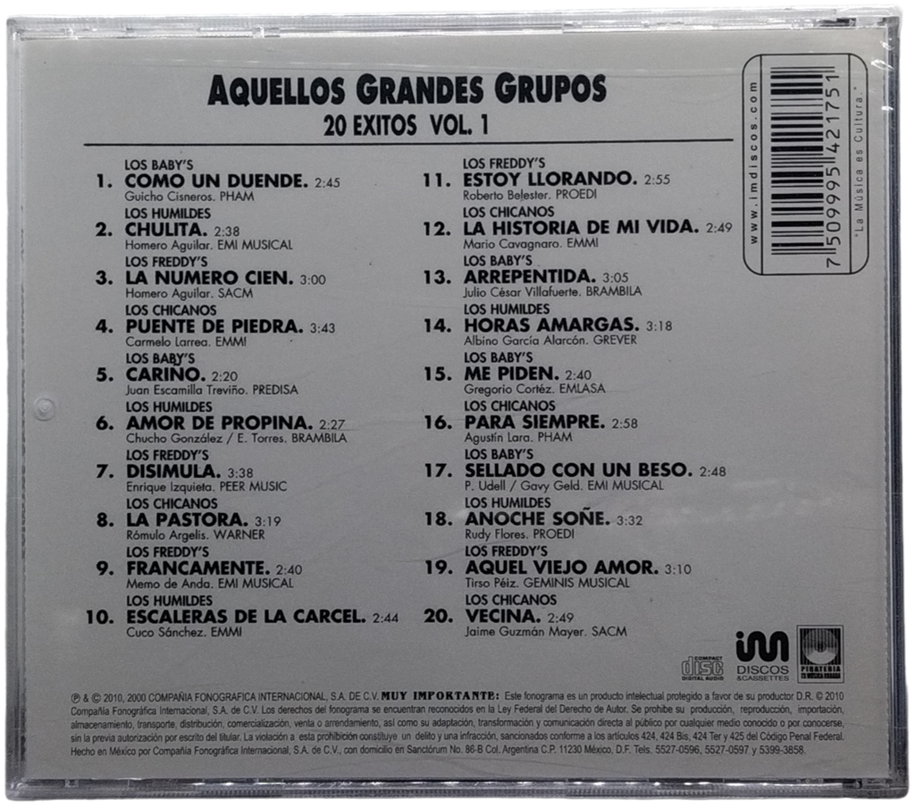 Varios - Aquellos Grandes Grupos 20 Exitos Vol. 1