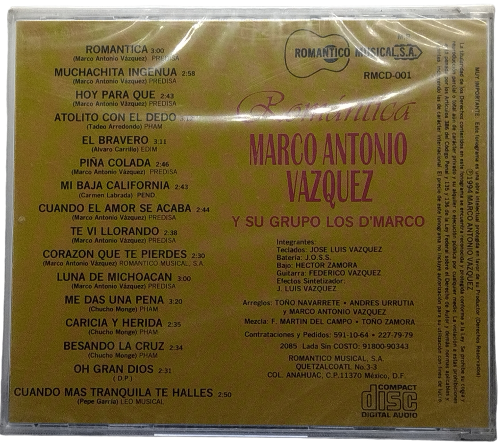 Marco Antonio Vazquez - Romantica 16 Exitos De Siempre