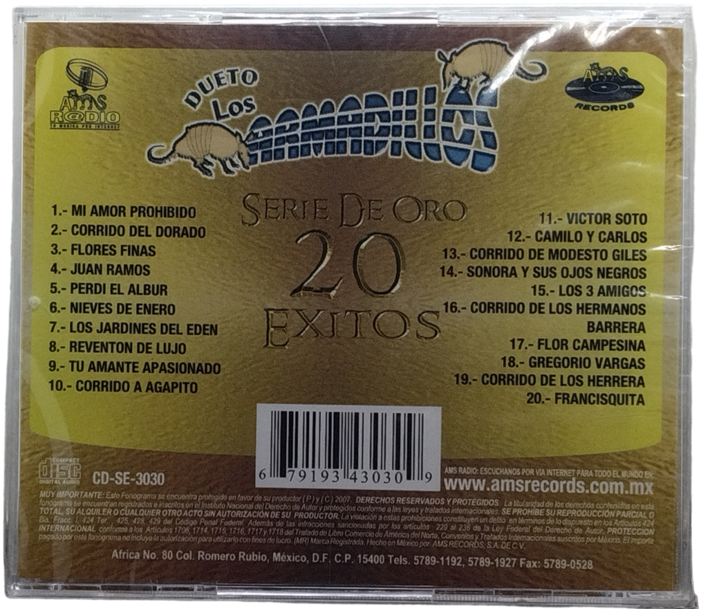 Dueto Los Armadillo - Serie De Oro 20 Exitos