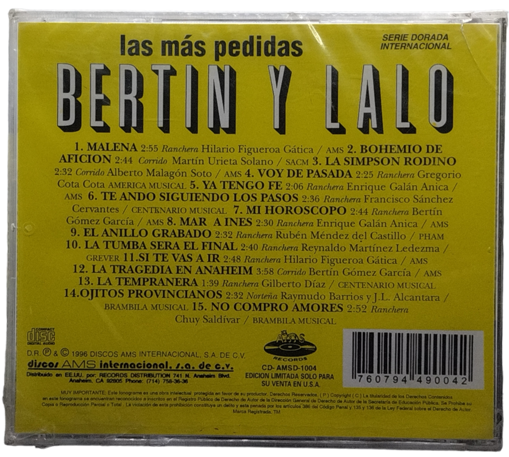 Dueto Bertin Y Lalo - Las Mas Pedidas