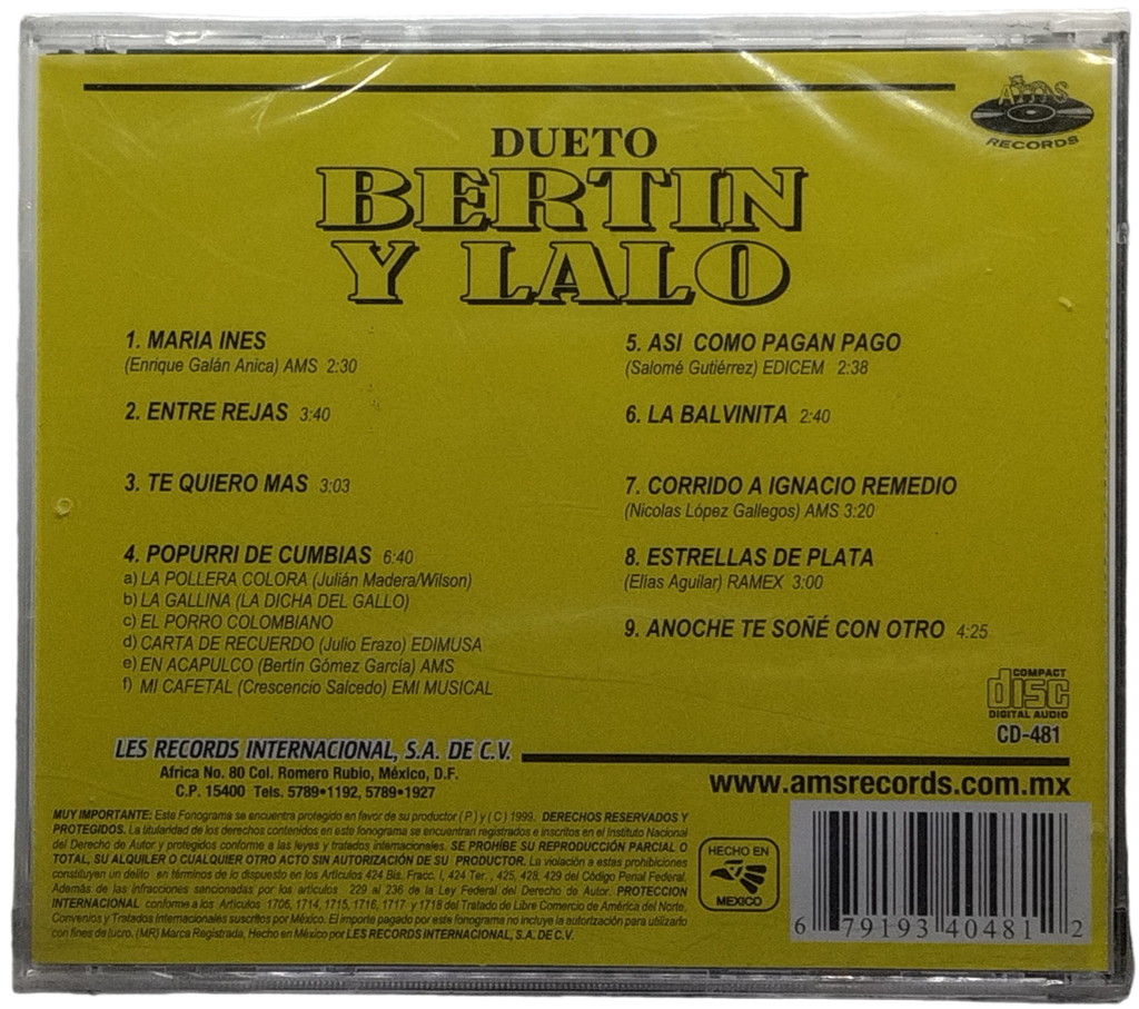 Dueto Bertin Y Lalo - Lo Que A Ti Te Gusta
