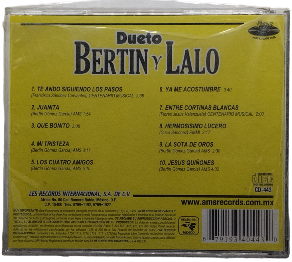 Dueto Bertin Y Lalo - Te Ando Siguiendo Los Pasos