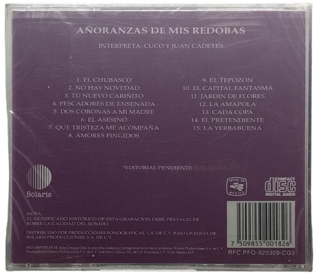 Cuco Y Juan Cadetes - Añoranzas De Mi Redobas