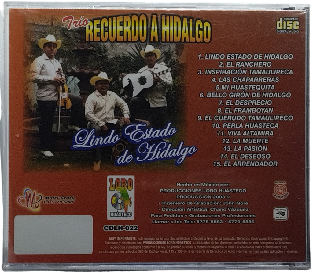 Trio Recuerdo A Hidalgo - Lindo Estado De Hidalgo