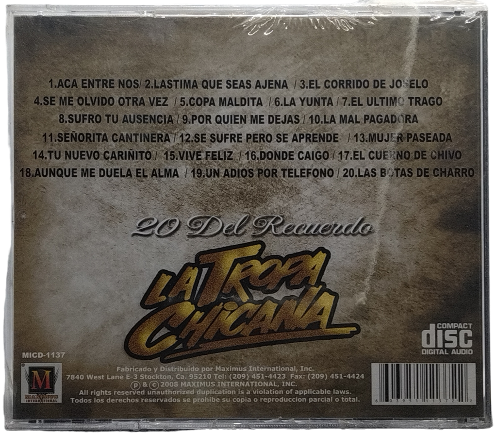 La Tropa Chicana - 20 Del Recuerdo