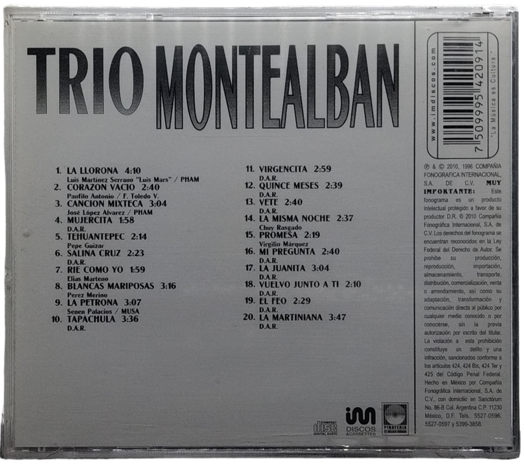 Trio Montealban - 20 Exitos