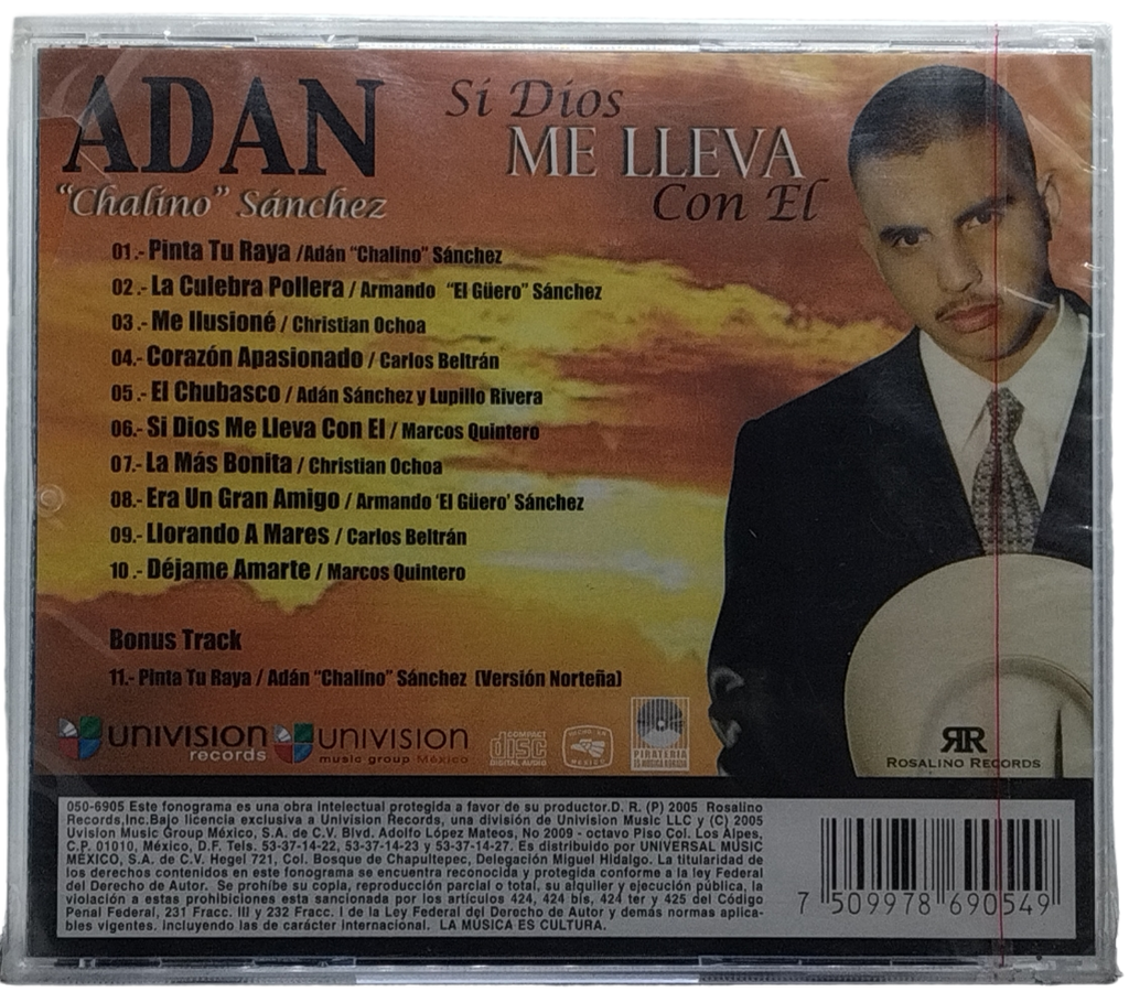 Adan Chalino Sanchez - Si Dios Me Lleva Con El