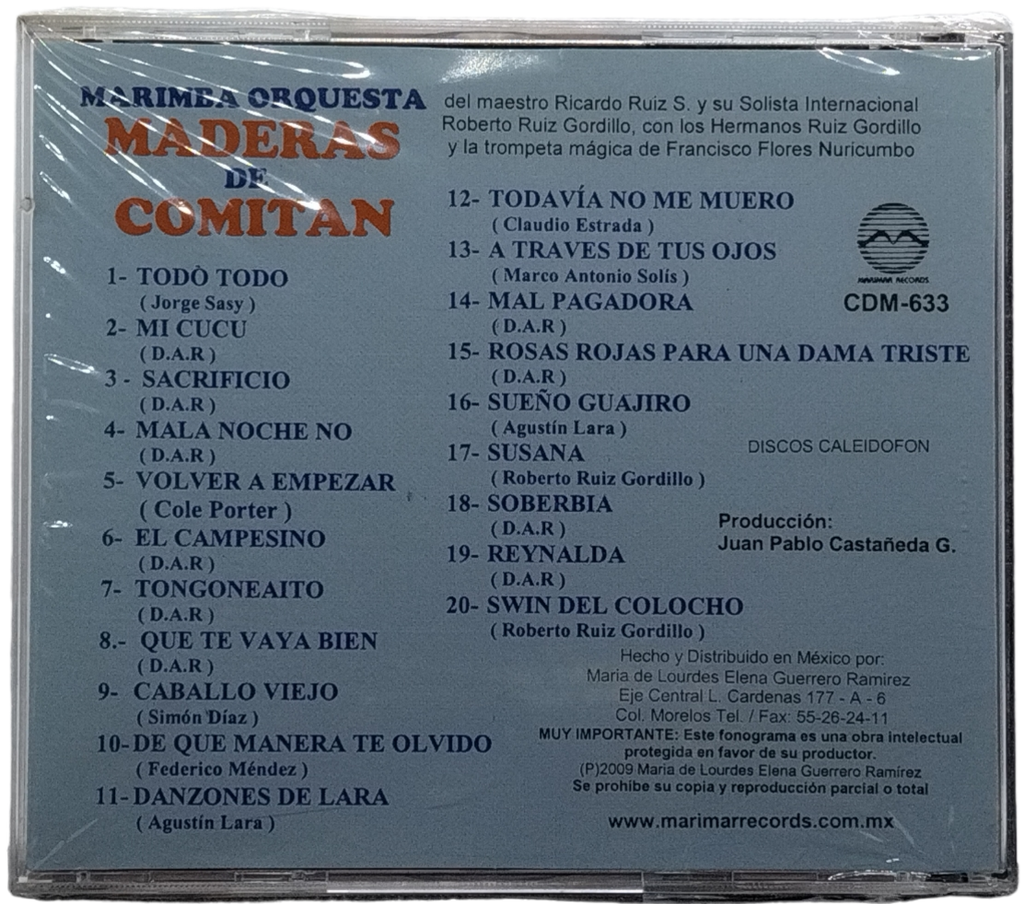 Marimba Orquesta Maderas De Comitan - Simplemente Lo Mejor
