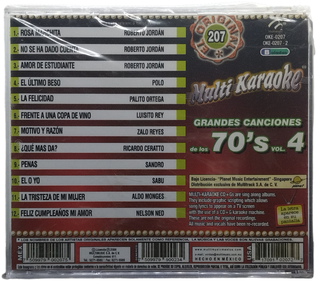 Multi Karaoke - Canta Como Grandes Canciones 70's Vol. 4