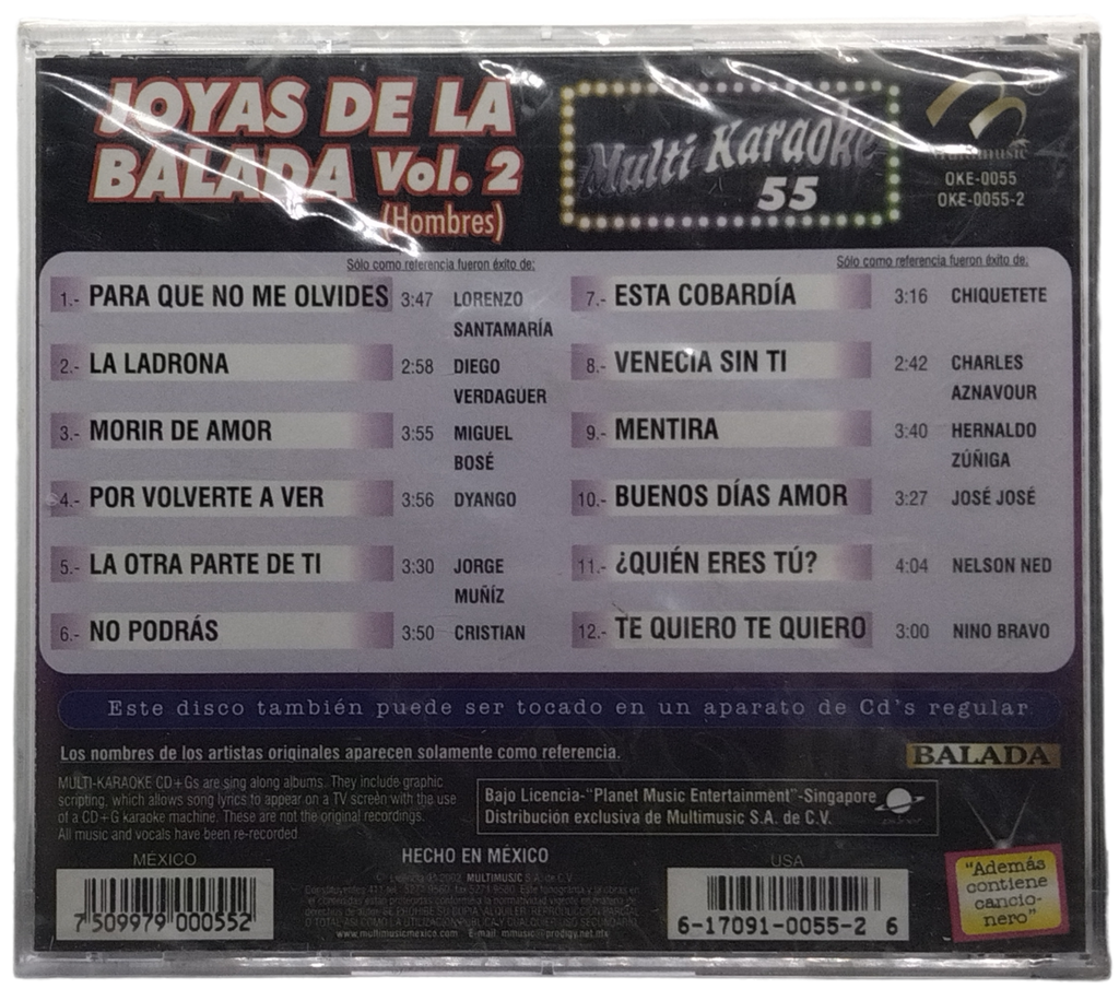 Multi Karaoke - Canta Como Joyas De La Balada Vol. 2 Hombres