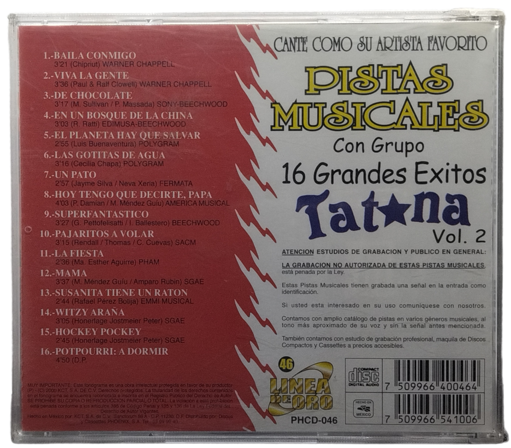 Pistas Musicales - Canta Como 16 Grandes Exitos Tatiana Vol. 2
