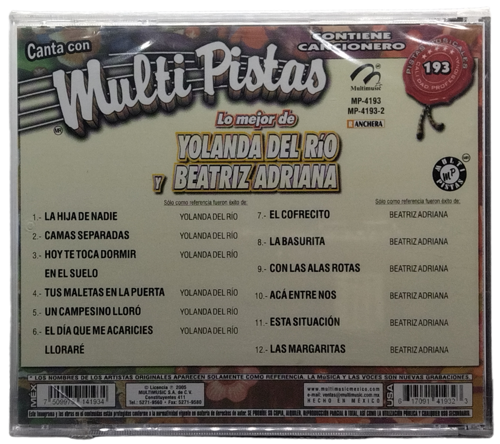 Multi Pistas - Canta Como Yolanda Del Rio Y Beatriz Adriana