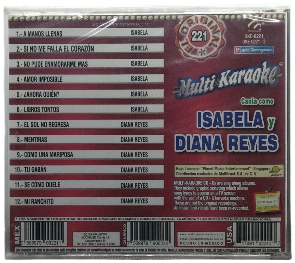 Multi Karaoke - Canta Como Isabela Y Diana Reyes