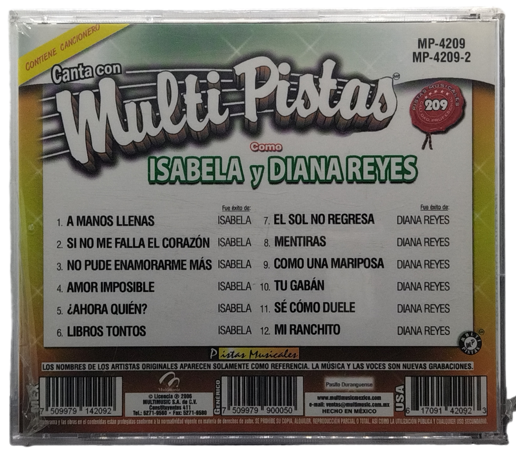 Multi Pistas - Canta Como Isabela Y Diana Reyes