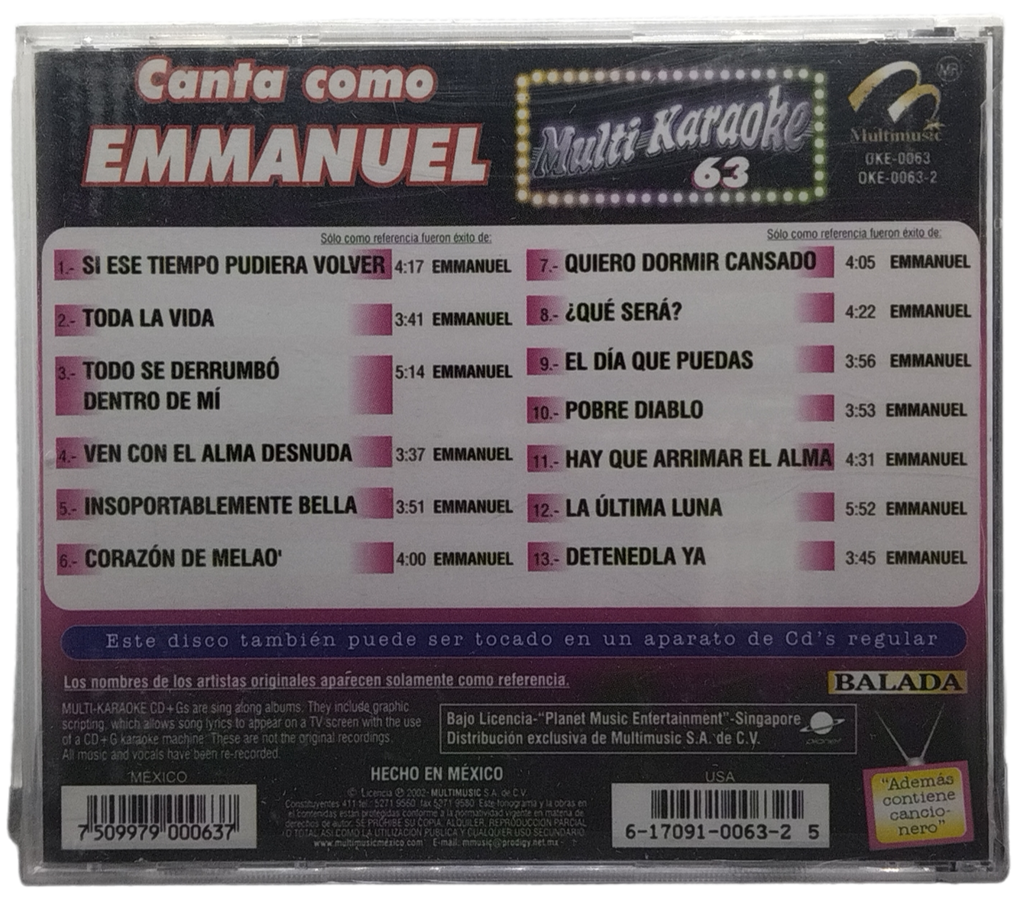 Multi Karaoke - Canta Como Emmanuel