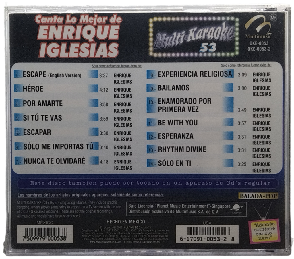 Multi Karaoke - Canta Como Enrique Iglesias