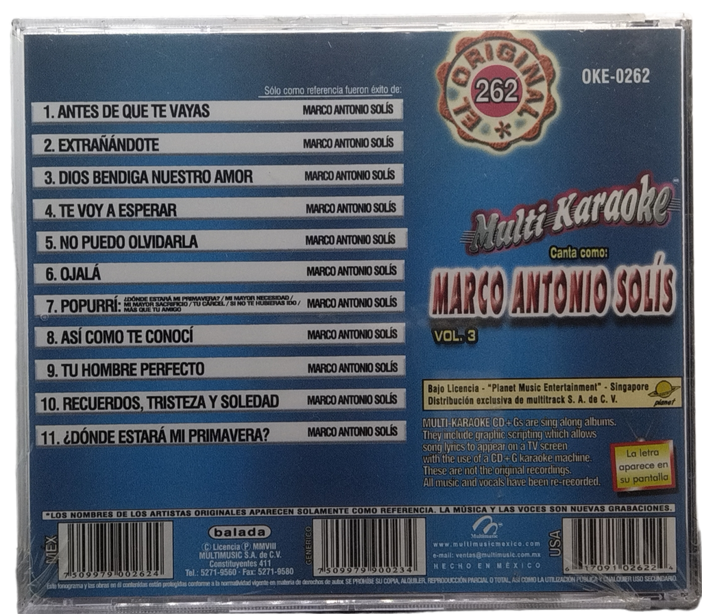 Multi Karaoke - Canta Como Marco Antonio Solis Vol. 3