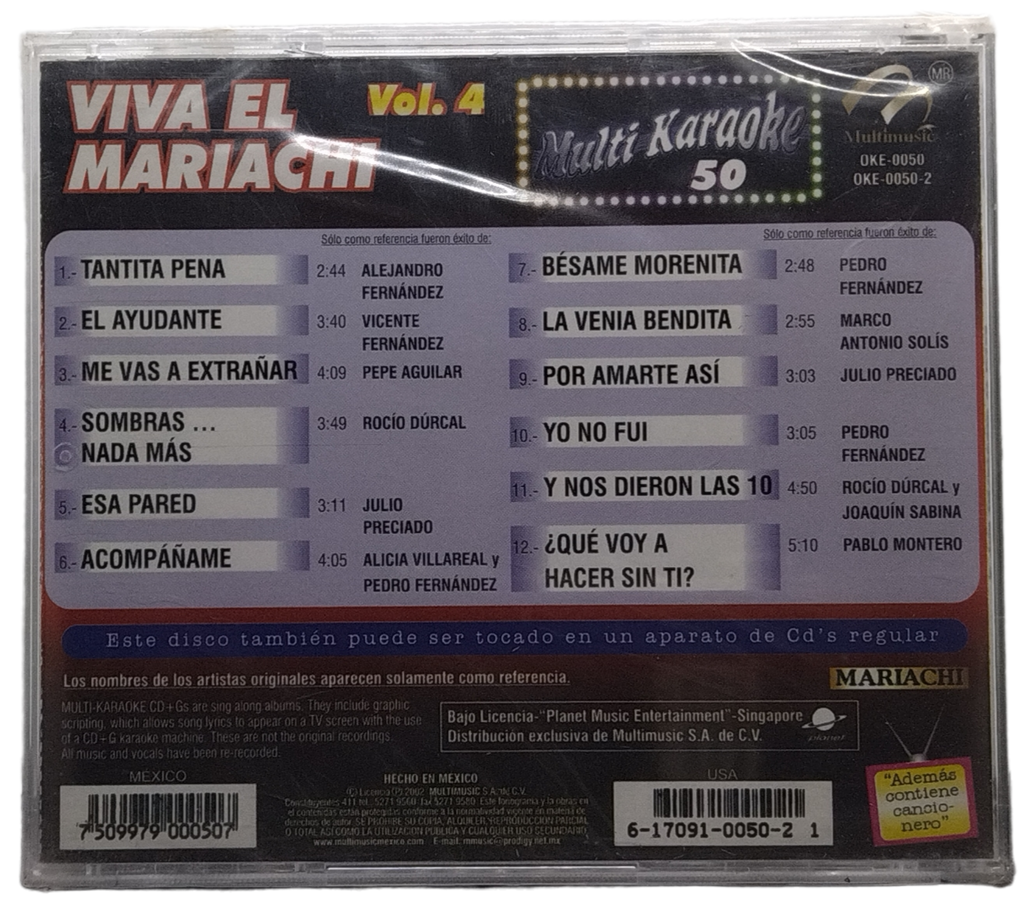 Multi Karaoke - Canta Como Viva El Mariachi Vol.4