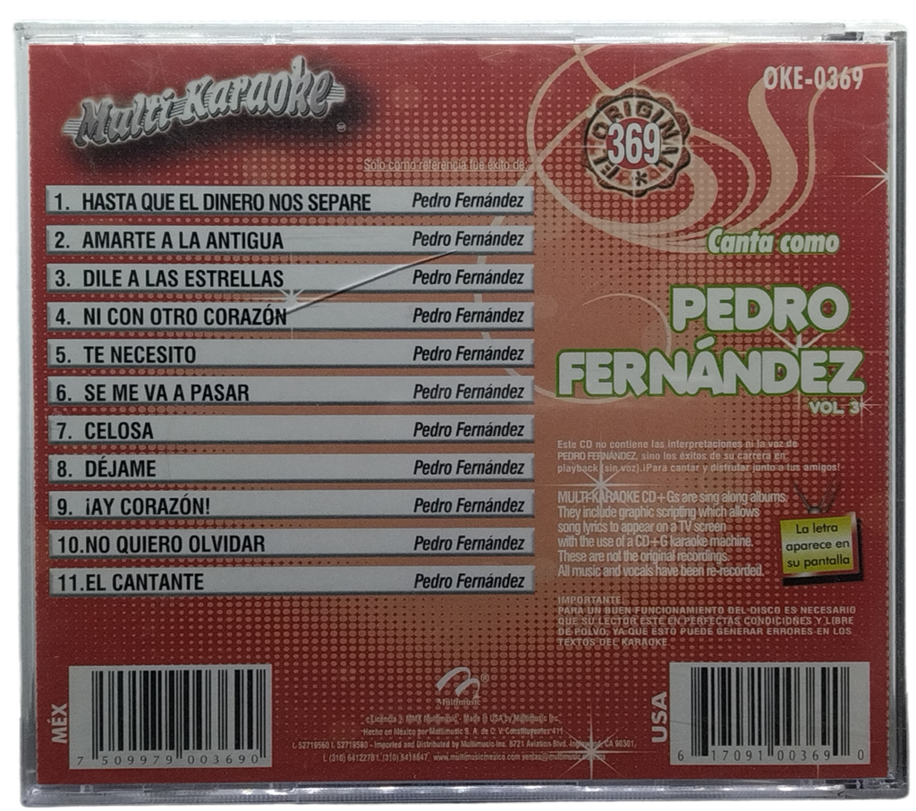 Multi Karaoke - Canta Como Pedro Fernandez Vol. 3