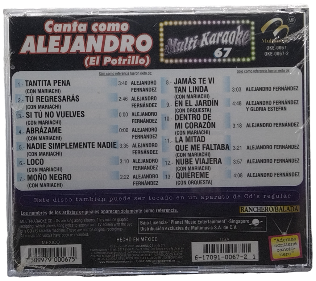 Multi Karaoke - Canta Como Alejandro Vol. 1