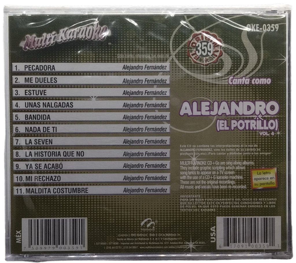 Multi Karaoke - Canta Como Alejandro Vol. 4