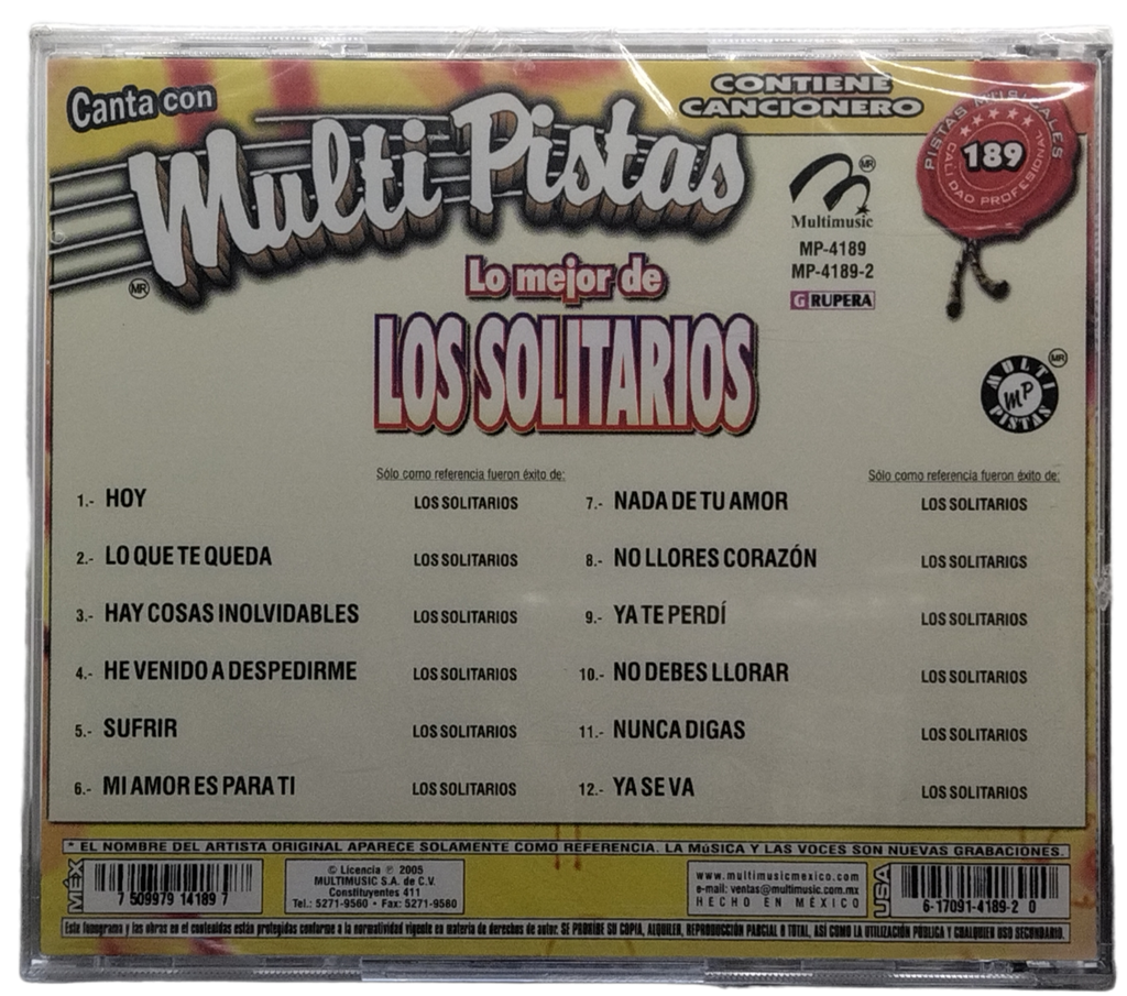 Multi Pistas - Canta Como Lo Mejor De Los Solitarios