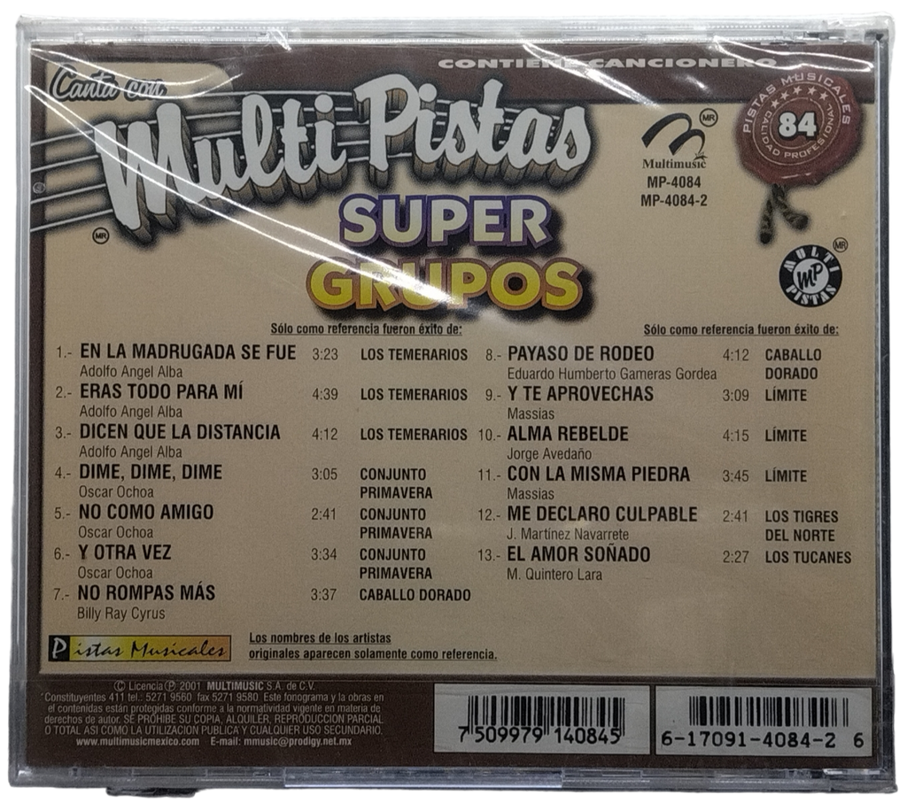 Multi Pistas - Canta Como Super Grupos