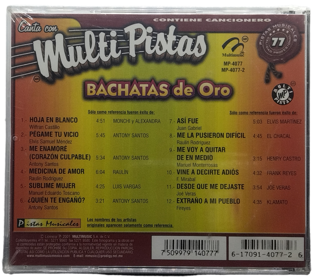 Multi Pistas - Canta Como Bachatas De Oro Vol. 1