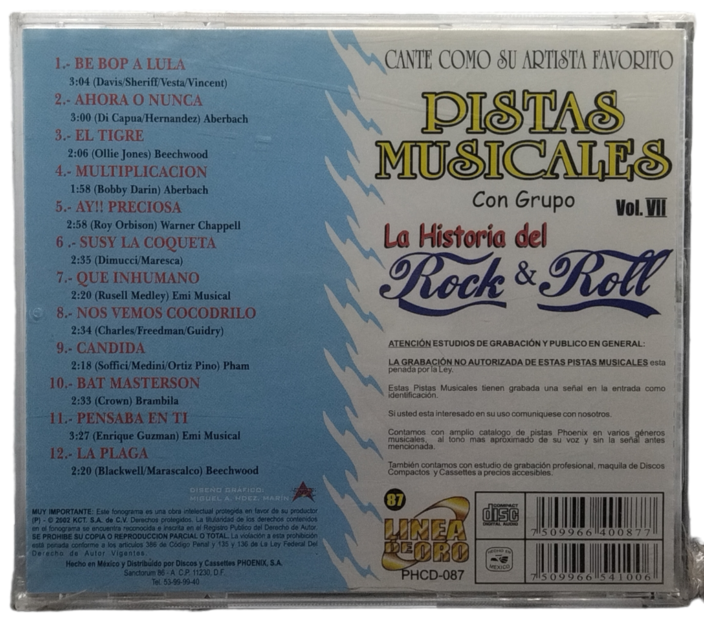 Pistas Musicales - Canta Como La Historia Del Rock Vol. Vii