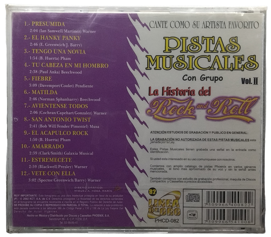 Pistas Musicales - Canta Como La Historia Del Rock Vol. Ii