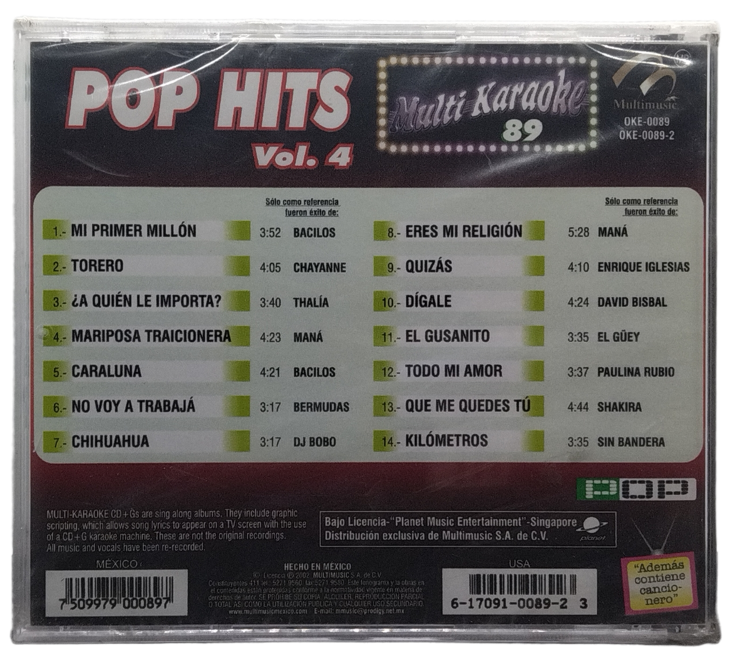Multi Karaoke - Canta Como Pop Hits Vol. 4