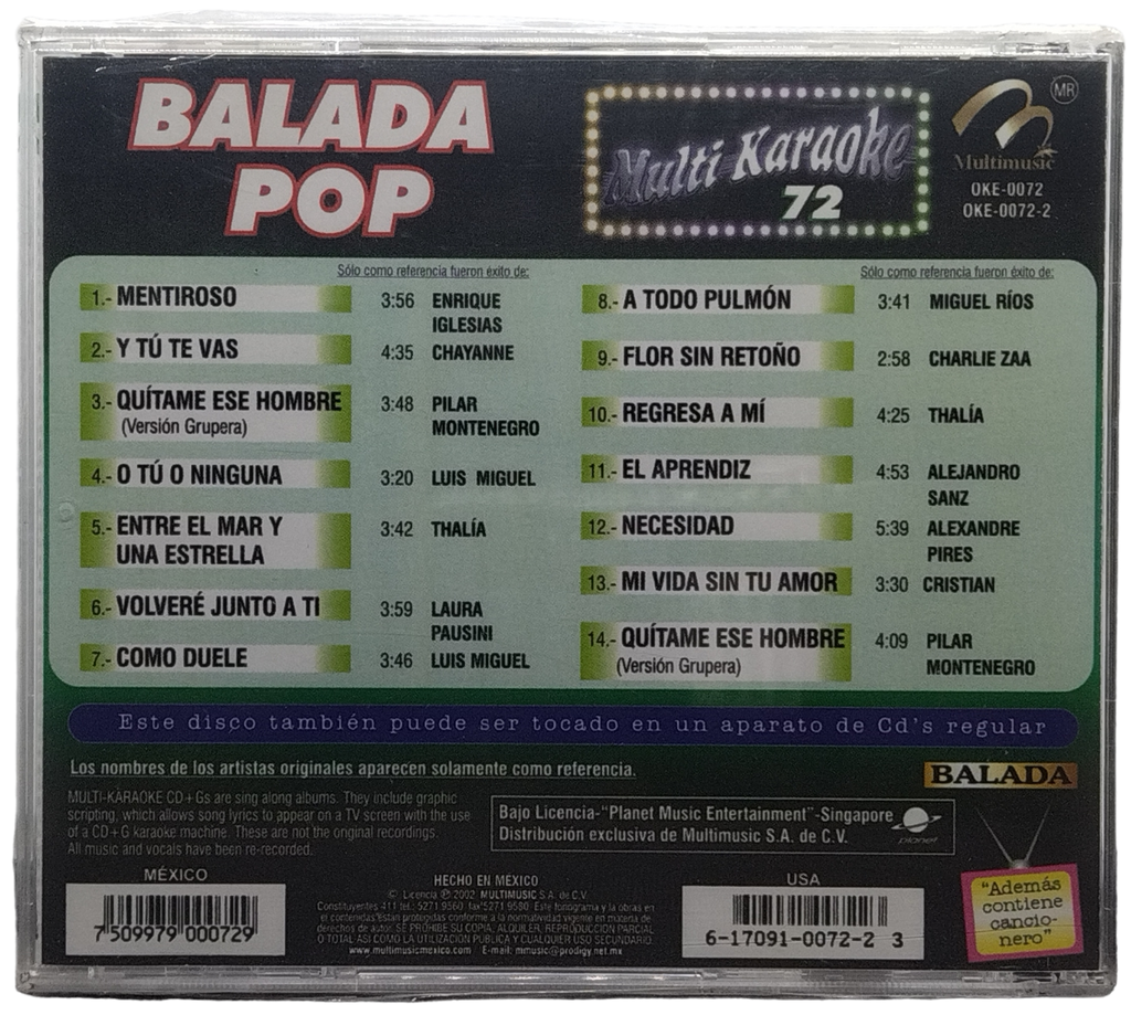 Multi Karaoke - Canta Como Balada Pop