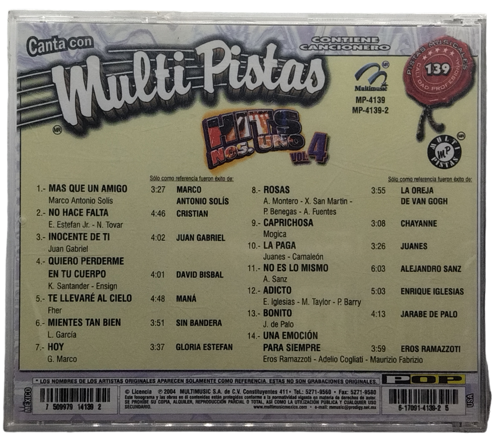 Multi Pistas - Canta Como Hits No Uno Vol. 4