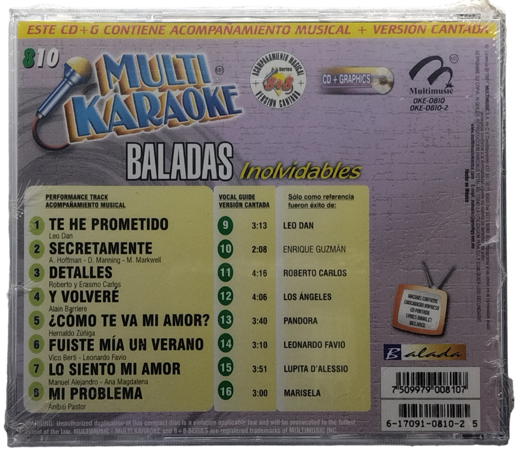 Multi Karaoke 8 + 8 - Canta Como Baladas Inolvidables