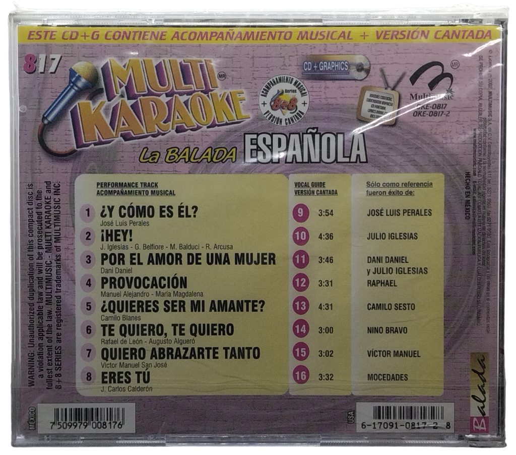 Multi Karaoke 8 + 8 - Canta Como La Balada Española