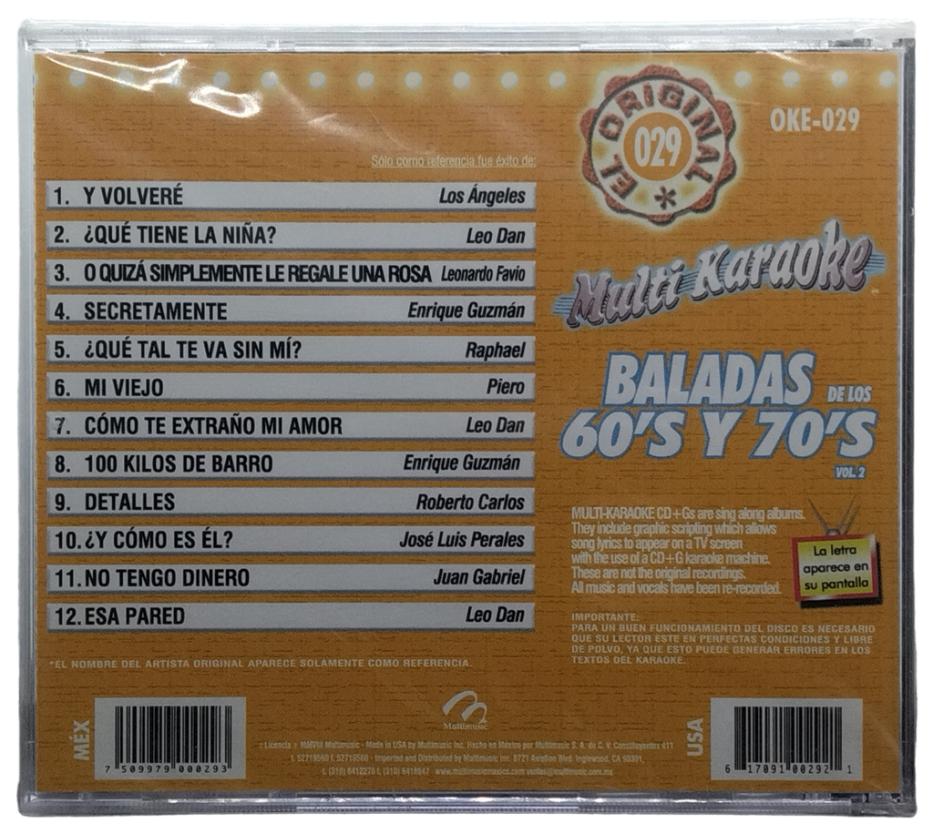 Multi Karaoke - Canta Como Baladas De Los 60's Y 70's Vol. 2