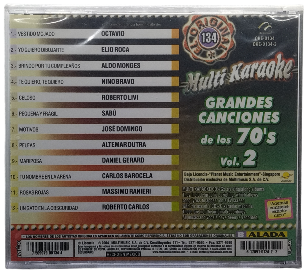 Multi Karaoke - Canta Como Grandes Canciones 70's Vol. 2
