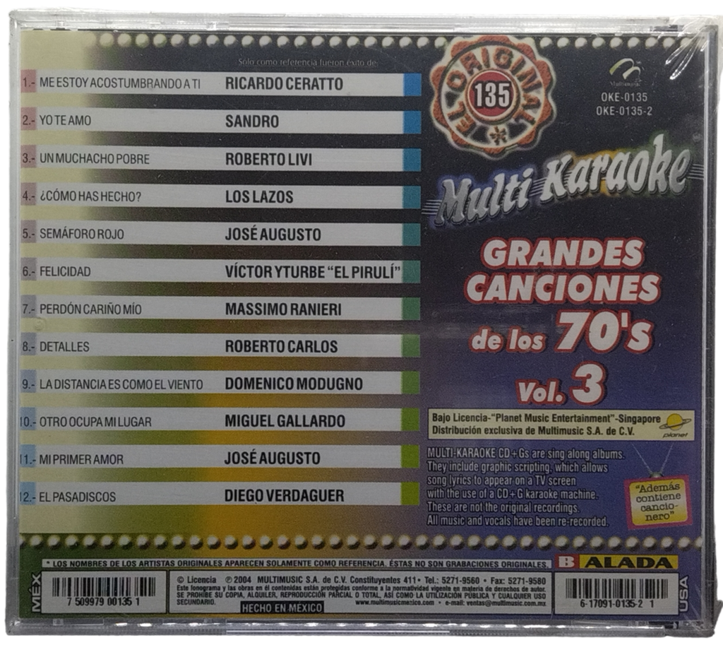 Multi Karaoke - Canta Como Grandes Canciones 70's Vol. 3