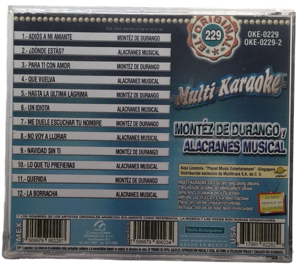 Multi Karaoke - Canta Como Montez De Durango / Alacranes Musical