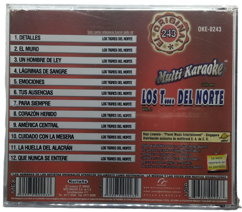 Multi Karaoke - Canta Como Los Tigres Del Norte Vol. 2