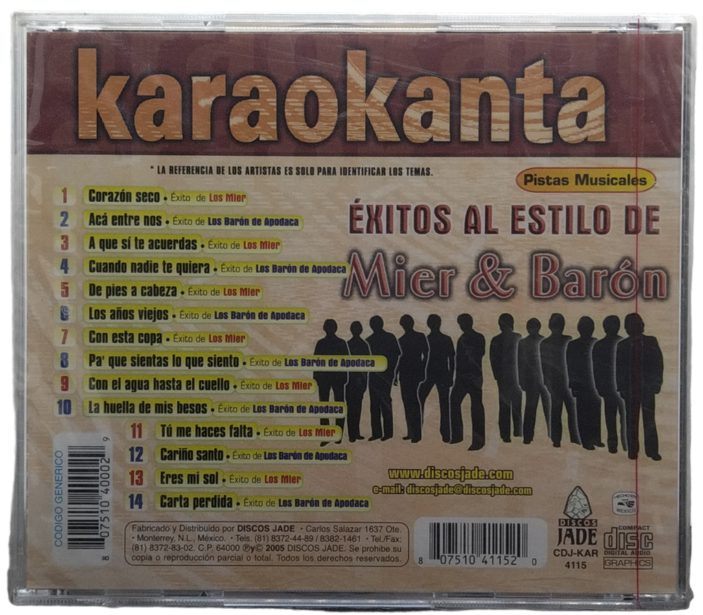 Karaokanta - Canta Como Al Estilo Mier / Baron