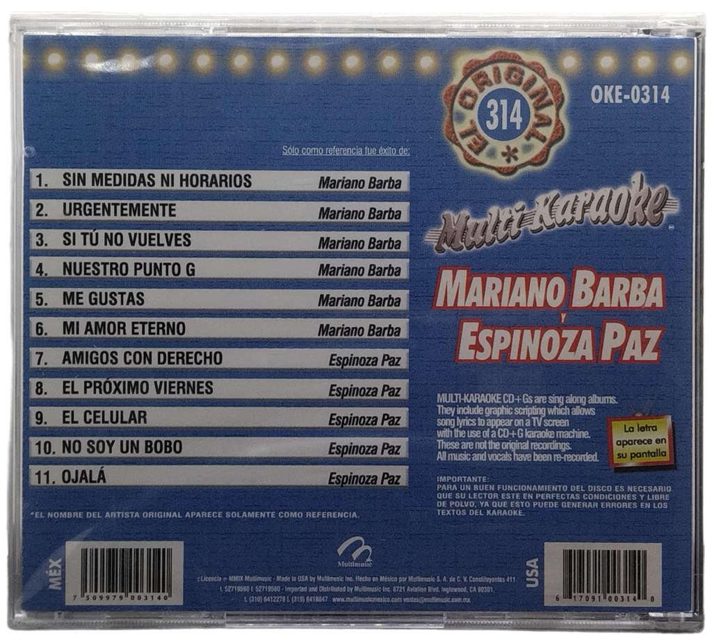 Multi Karaoke - Canta Como Mariano Barba Y Espinoza Paz