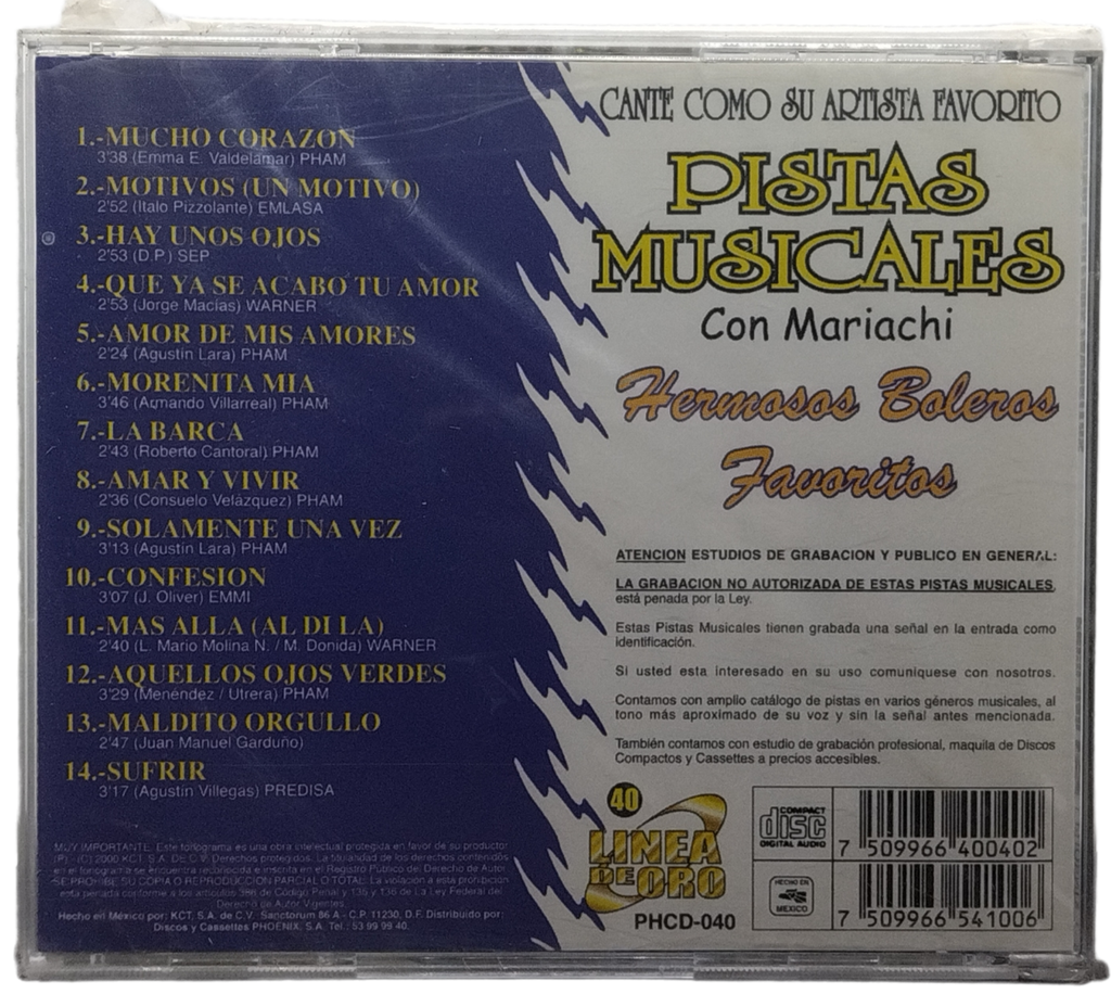 Pistas Musicales - Canta Como Hermosos Boleros Favoritos