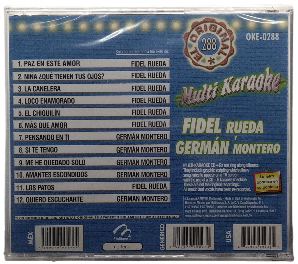 Multi Karaoke - Canta Como Fidel Rueda Y German Montero