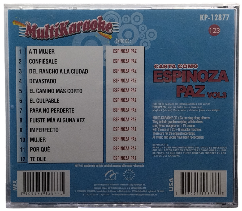 Multi Karaoke - Canta Como Espinoza Paz Vol. 3